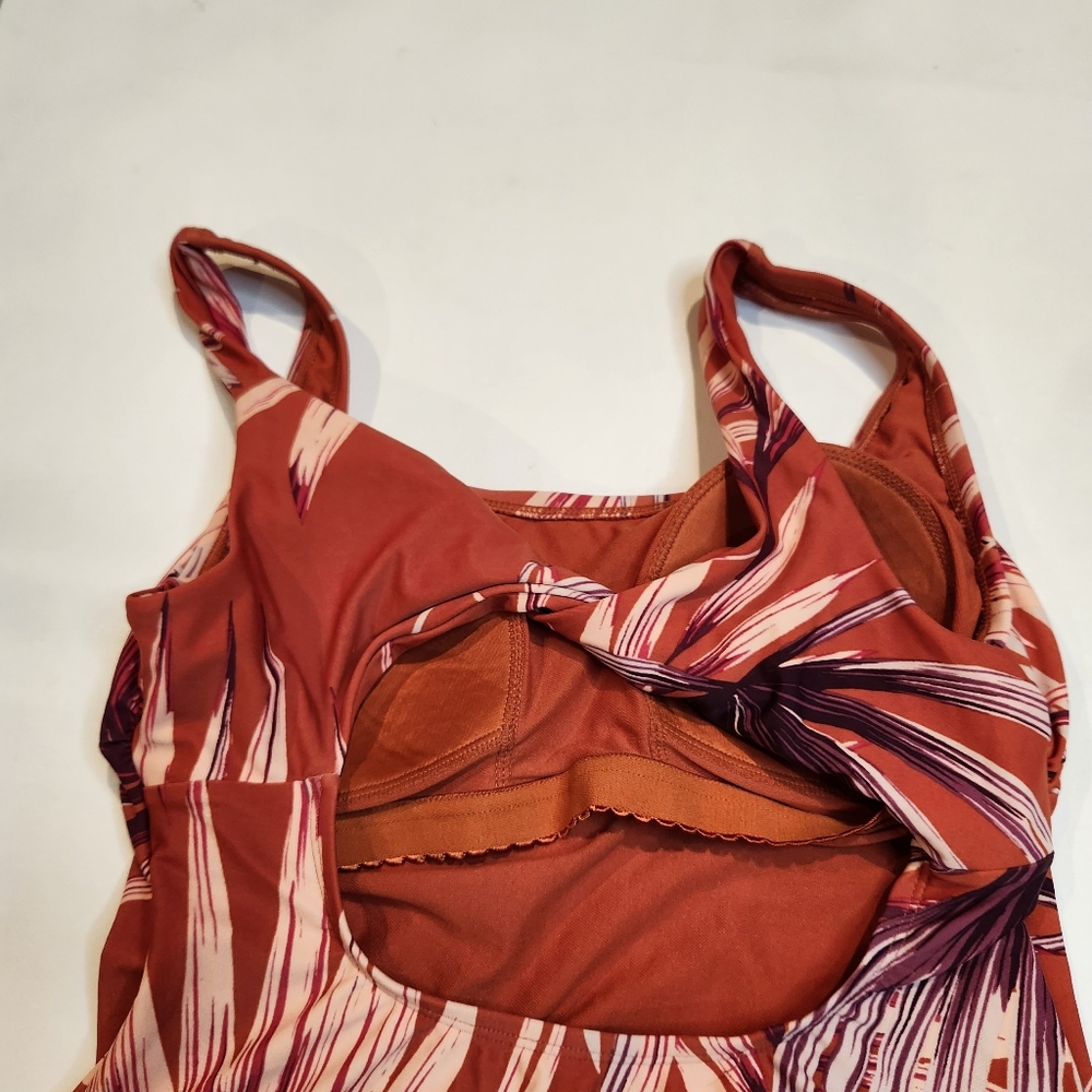 Kona Sol Rust Orange Tropical Leaf Pattern One Pi… - image 3